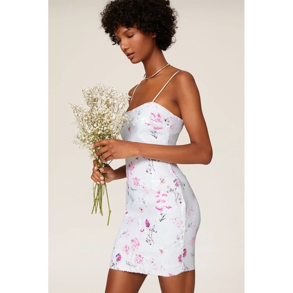 Likely Reese Floral Sequin Mini Dress 2 White Multi REVOLVE